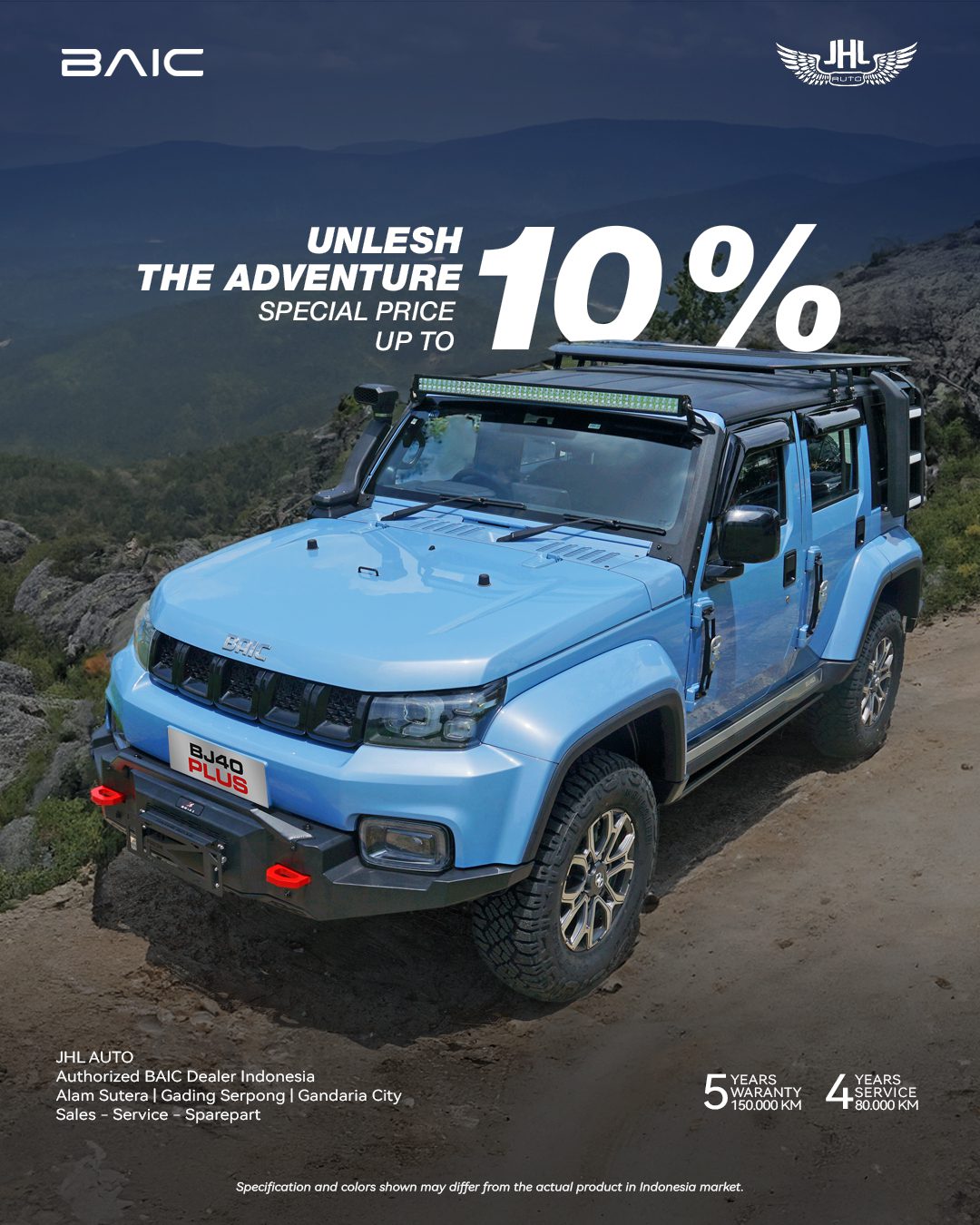 Diskon 10% Pemasangan Aksesoris BAIC